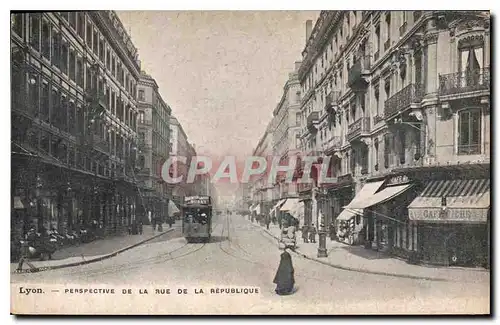 Cartes postales Lyon Perspective de la Rue de la Republique