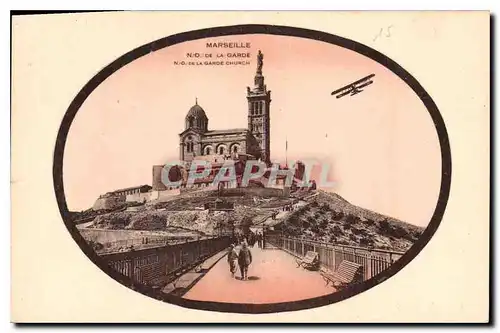 Cartes postales Marseille N D de la Garde Avion Aviation