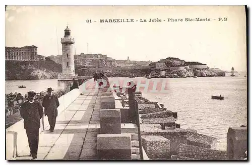 Ansichtskarte AK Marseille La Jetee Phare Ste Marie