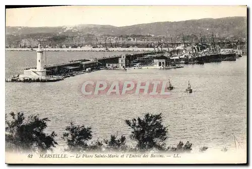 Cartes postales Marseille Le Phare Sainte Marie et l'Entree des Bassins