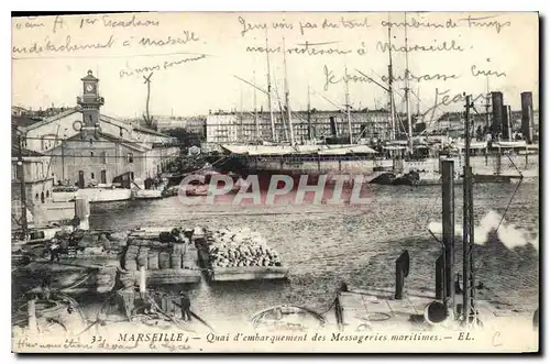 Cartes postales Marseille Quai d'Embarquement des Messageries maritimes