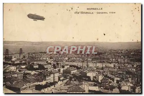 Cartes postales Marseille Vue generale Zeppelin Dirigeable
