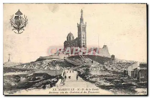 Cartes postales Marseille N D de la Garde Ancienne voie des Oratories et des Processions