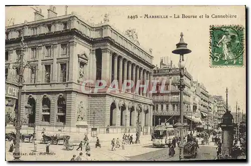 Cartes postales Marseille La Bourse et la Cannebiere