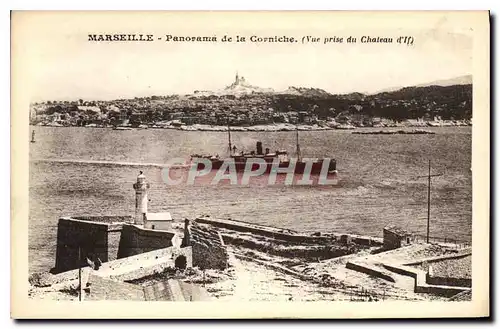 Ansichtskarte AK Marseille Panorama de la Corniche Vue prise du Chateau d'lf