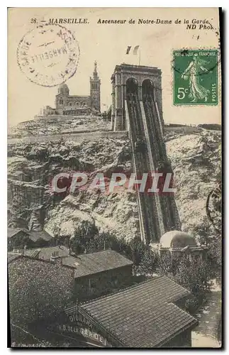 Cartes postales Marseille Ascenseur de Notre Dame de la Garde