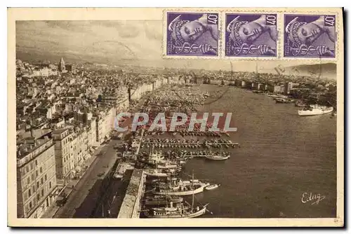 Ansichtskarte AK Marseille Le Vieux Port vu du Pont Transbordeur