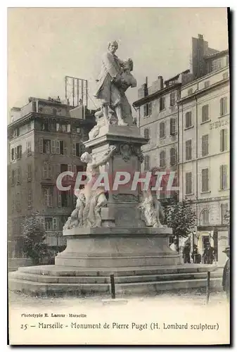 Ansichtskarte AK Marseille Monument de Pierre Puget H Lombard sculpteur