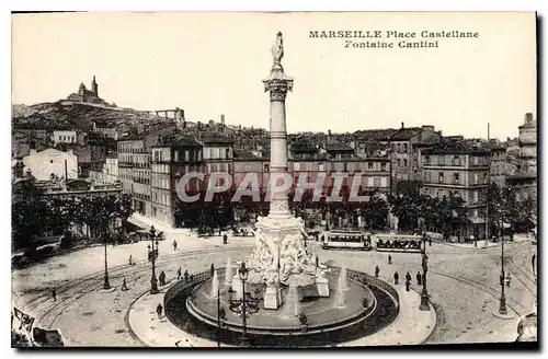 Ansichtskarte AK Marseille Place Castellane Fontaine Cantini