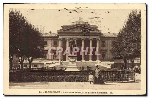 Ansichtskarte AK Marseille Palais de Justice et Statue Berryer