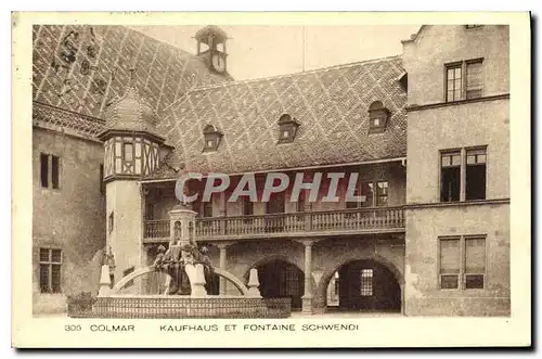 Ansichtskarte AK Colmar Kaufhaus et Fontaine Schwendi