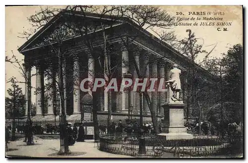 Ansichtskarte AK Paris Eglise de la Madeleine et Statue de Jules Simon