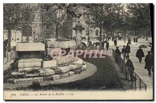 Cartes postales Paris Les Ruines de la Bastille