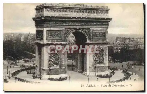 Cartes postales Paris L'Arc de Triomphe