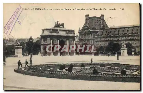 Cartes postales Paris Les nouveaux jardins a la francaise de la Place du Carrousel