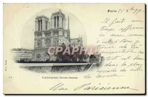 Cartes postales Paris Cathedrale Notre Dame Carte 1899
