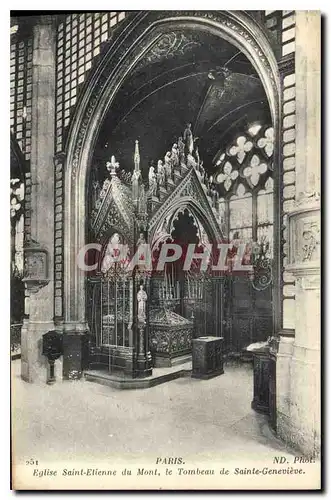 Cartes postales Paris Eglise Saint Etienne du Mont le tombeau de Sainte Genevieve