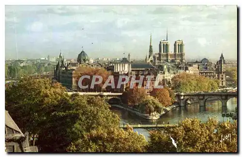 Cartes postales Couleurs de Paris Panorama sur Notre Dame et la Cite