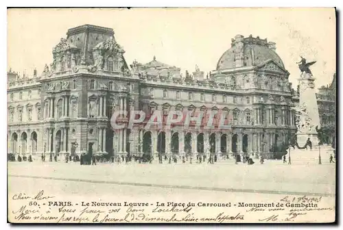 Ansichtskarte AK Paris Le Nouveau Louvre La Place du Carrousel Monument de Gambetta