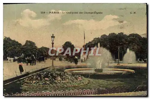 Cartes postales Paris Le rond point des Champs Elysees