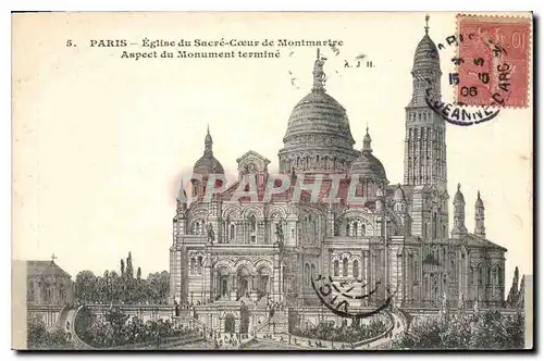 Cartes postales Paris Eglise du Sacre Coeur de Montmartre Aspect du Monument termine