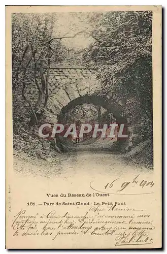 Cartes postales Vues du Reseau de l'Ouest Parc de Saint Cloud Le Petit Pont