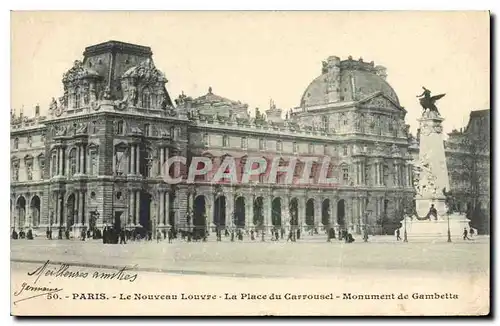 Ansichtskarte AK Paris Le Nouveau Louvre La Place du Carrousel Monument de Gambetta