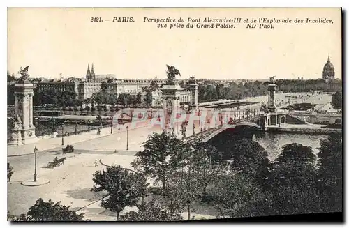 Cartes postales Paris Perspective du Pont Alexandre III et de l'Esplanade des Invalides vue prise du Grand Palai