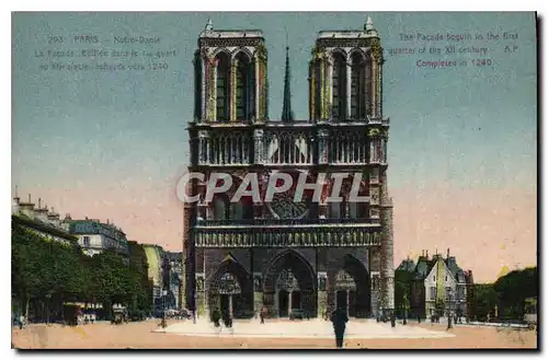 Cartes postales Paris Notre Dame La Facade