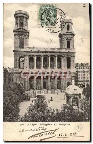 Cartes postales Paris L'Eglise St Sulpice