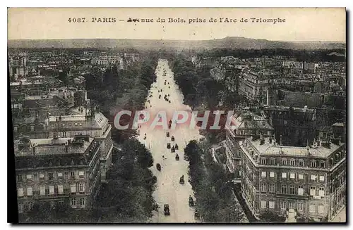 Cartes postales Paris Avenue du Bois prise de l'Arc de Triomphe