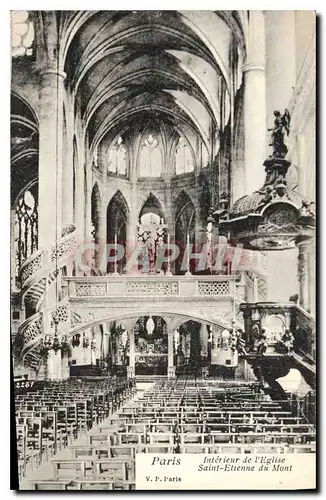 Cartes postales Paris Interieur de l'Eglise Saint Etienne du Mont