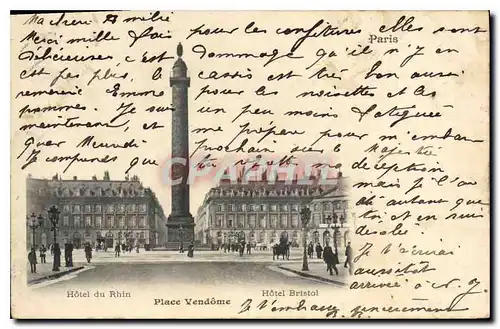 Cartes postales Paris Place Vendome Hotel Bristol