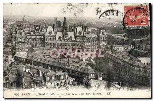 Cartes postales Paris L'Hotel de Ville Vue prise de la Tour Saint Jacques