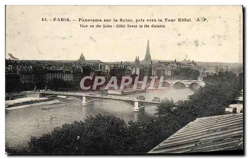 Ansichtskarte AK Paris Panorama sur la Seine pris vers la Tour Eiffel