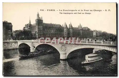 Ansichtskarte AK Paris La Conciergerie et le Pont au Change