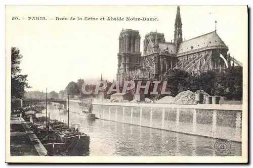 Cartes postales Paris Bras de la Seine et Abside Notre Dame