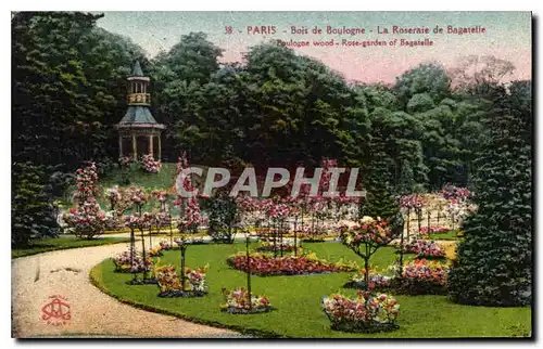 Cartes postales Paris Bois de Boulogne La Roseraie de Bagarelle