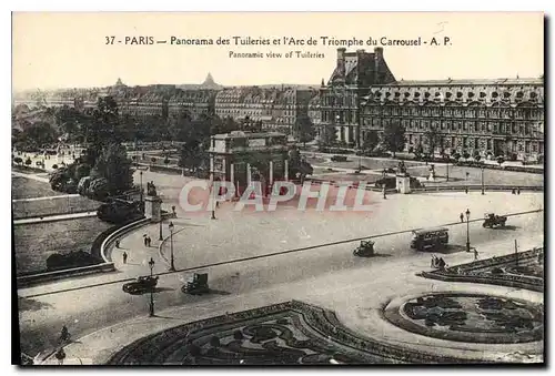 Ansichtskarte AK Paris Panorama des Tuileries et l'Arc de Triomphe du Carrousel