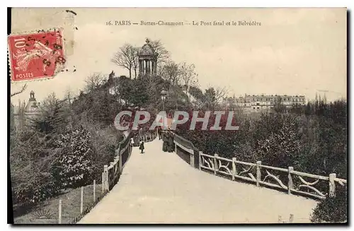 Ansichtskarte AK Paris Buttes Chaumont Le Pont fatal et le Belvedere