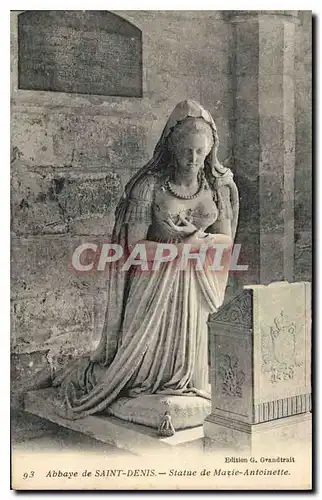 Cartes postales Abbaye de Saint Denis Statue de Marie Antoinette