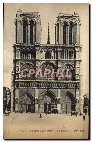 Cartes postales Paris L'Eglise Notre Dame La Facade