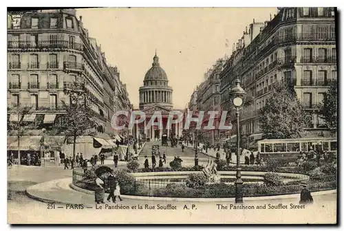 Cartes postales Paris Le Pantheon et la rue Soufflot