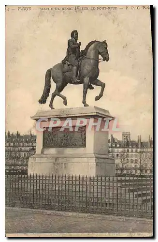 Cartes postales Paris Statue de Henri IV sur le Pont Neuf