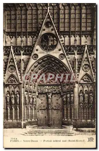 Cartes postales Paris Notre Dame Portail lateral sud Saint Marcel