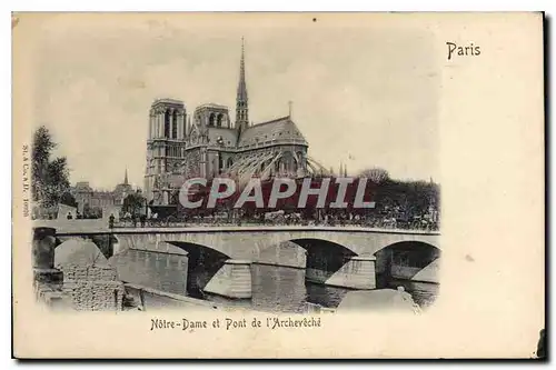 Cartes postales Paris Notre Dame et Pont de l'Archeveche