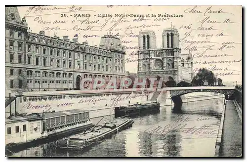 Ansichtskarte AK Paris Eglise Notre Dame et la Prefecture