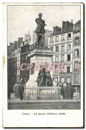 Ansichtskarte AK Paris La Statue d'Etienne Dolet