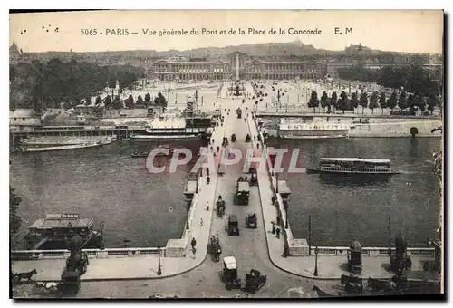 Ansichtskarte AK Paris Vue generale du Pont et de la Place de la Concorde