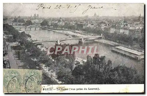 Ansichtskarte AK Paris La Seine vue prise du Louvre